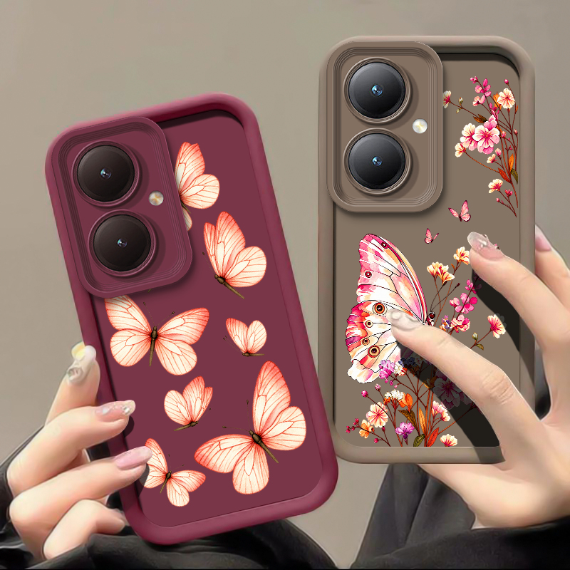 Pink Floral Butterfly Pattern  - Vivo Y28 评论和价格